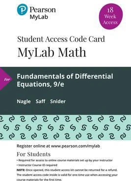 MyLab Math with Pearson eText Access Code (18 Weeks) for Fundamentals of Differential Equations