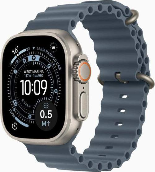 Apple Watch Ultra 3 GPS + Cellular 49mm Natural Titanium Case with Anchor Blue Ocean Band